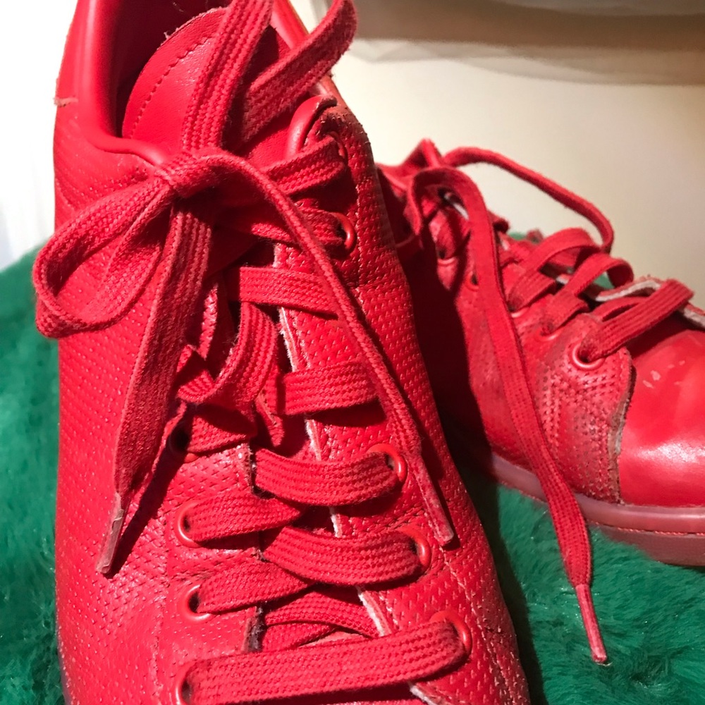 Red Adidas Leather Going Out Sneakers